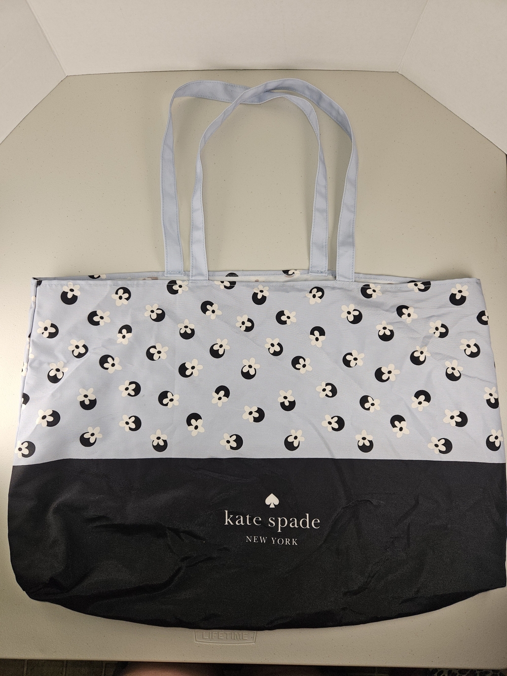 Kate Spade New York Light Blue Floral Print Tote Bag